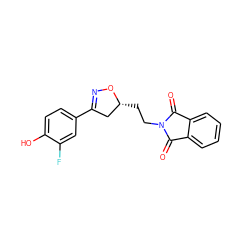 O=C1c2ccccc2C(=O)N1CC[C@@H]1CC(c2ccc(O)c(F)c2)=NO1 ZINC000043011148