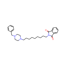 O=C1c2ccccc2C(=O)N1CCCCCCCCCN1CCN(Cc2ccccc2)CC1 ZINC000653717196