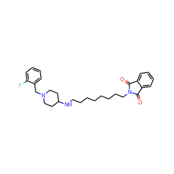 O=C1c2ccccc2C(=O)N1CCCCCCCCNC1CCN(Cc2ccccc2F)CC1 ZINC000299863824