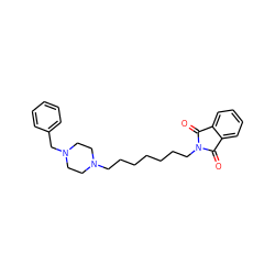 O=C1c2ccccc2C(=O)N1CCCCCCCN1CCN(Cc2ccccc2)CC1 ZINC000653717135