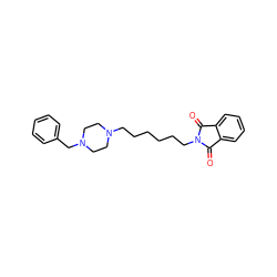 O=C1c2ccccc2C(=O)N1CCCCCCN1CCN(Cc2ccccc2)CC1 ZINC000653715530