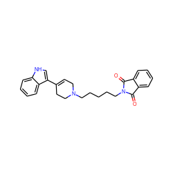 O=C1c2ccccc2C(=O)N1CCCCCN1CC=C(c2c[nH]c3ccccc23)CC1 ZINC000027406581