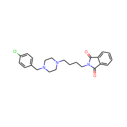 O=C1c2ccccc2C(=O)N1CCCCN1CCN(Cc2ccc(Cl)cc2)CC1 ZINC000021582671