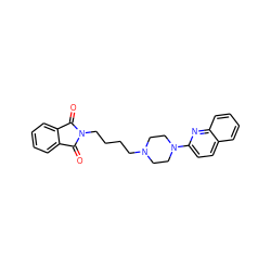 O=C1c2ccccc2C(=O)N1CCCCN1CCN(c2ccc3ccccc3n2)CC1 ZINC000040943718