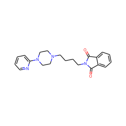 O=C1c2ccccc2C(=O)N1CCCCN1CCN(c2ccccn2)CC1 ZINC000014163824