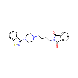 O=C1c2ccccc2C(=O)N1CCCCN1CCN(c2nsc3ccccc23)CC1 ZINC000002010593