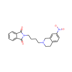 O=C1c2ccccc2C(=O)N1CCCCN1CCc2ccc([N+](=O)[O-])cc2C1 ZINC000073198156