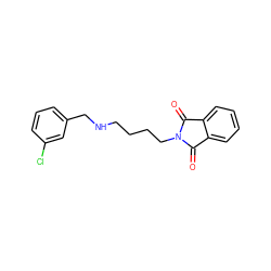 O=C1c2ccccc2C(=O)N1CCCCNCc1cccc(Cl)c1 ZINC000237851020