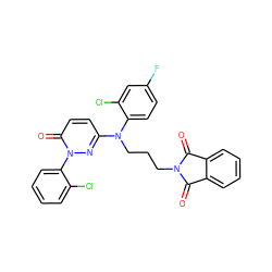 O=C1c2ccccc2C(=O)N1CCCN(c1ccc(=O)n(-c2ccccc2Cl)n1)c1ccc(F)cc1Cl ZINC000014961556