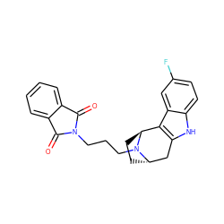 O=C1c2ccccc2C(=O)N1CCCN1[C@H]2CC[C@H]1c1c([nH]c3ccc(F)cc13)C2 ZINC000149568097