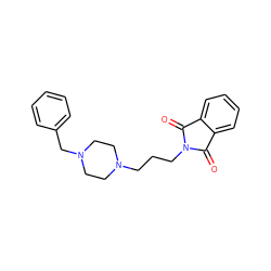 O=C1c2ccccc2C(=O)N1CCCN1CCN(Cc2ccccc2)CC1 ZINC000029630370