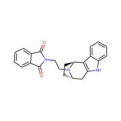 O=C1c2ccccc2C(=O)N1CCN1[C@H]2CC[C@H]1c1c([nH]c3ccccc13)C2 ZINC000100753709