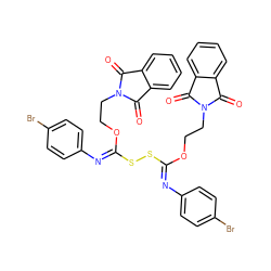 O=C1c2ccccc2C(=O)N1CCO/C(=N\c1ccc(Br)cc1)SS/C(=N/c1ccc(Br)cc1)OCCN1C(=O)c2ccccc2C1=O ZINC000095540453