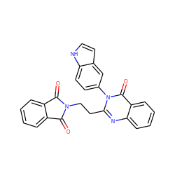 O=C1c2ccccc2C(=O)N1CCc1nc2ccccc2c(=O)n1-c1ccc2[nH]ccc2c1 ZINC000473168942