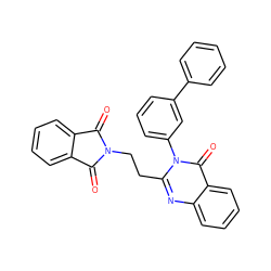 O=C1c2ccccc2C(=O)N1CCc1nc2ccccc2c(=O)n1-c1cccc(-c2ccccc2)c1 ZINC000113770373