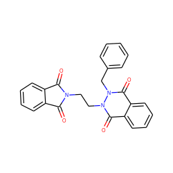 O=C1c2ccccc2C(=O)N1CCn1c(=O)c2ccccc2c(=O)n1Cc1ccccc1 ZINC000013559963