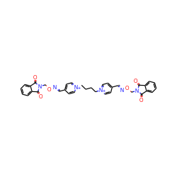 O=C1c2ccccc2C(=O)N1CO/N=C/c1cc[n+](CCCC[n+]2ccc(/C=N/OCN3C(=O)c4ccccc4C3=O)cc2)cc1 ZINC000027995015