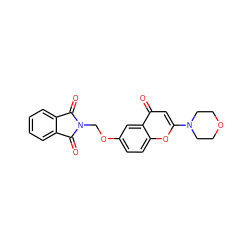 O=C1c2ccccc2C(=O)N1COc1ccc2oc(N3CCOCC3)cc(=O)c2c1 ZINC000028529384