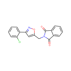 O=C1c2ccccc2C(=O)N1Cc1cc(-c2ccccc2Cl)no1 ZINC000005680097