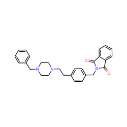 O=C1c2ccccc2C(=O)N1Cc1ccc(CCN2CCN(Cc3ccccc3)CC2)cc1 ZINC000213929030