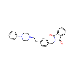 O=C1c2ccccc2C(=O)N1Cc1ccc(CCN2CCN(c3ccccc3)CC2)cc1 ZINC000213920563