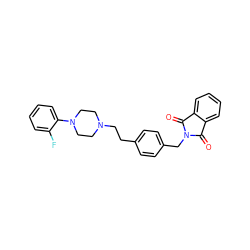 O=C1c2ccccc2C(=O)N1Cc1ccc(CCN2CCN(c3ccccc3F)CC2)cc1 ZINC000213935038