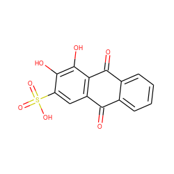 O=C1c2ccccc2C(=O)c2c1cc(S(=O)(=O)O)c(O)c2O ZINC000003875857