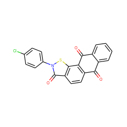 O=C1c2ccccc2C(=O)c2c1ccc1c(=O)n(-c3ccc(Cl)cc3)sc21 ZINC000004573524