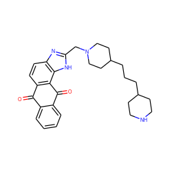 O=C1c2ccccc2C(=O)c2c1ccc1nc(CN3CCC(CCCC4CCNCC4)CC3)[nH]c21 ZINC000095586841