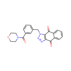 O=C1c2ccccc2C(=O)c2c1nnn2Cc1cccc(C(=O)N2CCOCC2)c1 ZINC000473152459