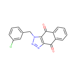 O=C1c2ccccc2C(=O)c2c1nnn2Cc1cccc(Cl)c1 ZINC000000384286