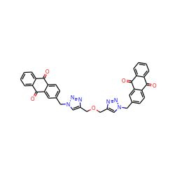 O=C1c2ccccc2C(=O)c2cc(Cn3cc(COCc4cn(Cc5ccc6c(c5)C(=O)c5ccccc5C6=O)nn4)nn3)ccc21 ZINC000096917364