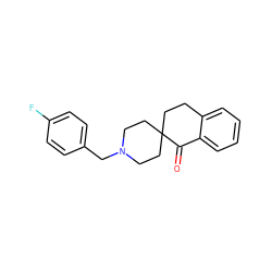 O=C1c2ccccc2CCC12CCN(Cc1ccc(F)cc1)CC2 ZINC000013734347