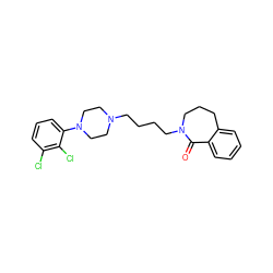 O=C1c2ccccc2CCCN1CCCCN1CCN(c2cccc(Cl)c2Cl)CC1 ZINC000040409372