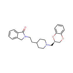 O=C1c2ccccc2CN1CCC1CCN(C[C@@H]2COc3ccccc3O2)CC1 ZINC000012356323