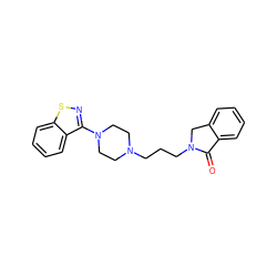 O=C1c2ccccc2CN1CCCN1CCN(c2nsc3ccccc23)CC1 ZINC000012356255