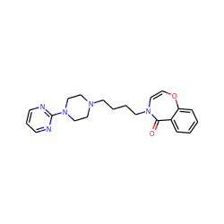 O=C1c2ccccc2OC=CN1CCCCN1CCN(c2ncccn2)CC1 ZINC000027652284