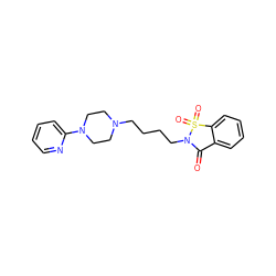 O=C1c2ccccc2S(=O)(=O)N1CCCCN1CCN(c2ccccn2)CC1 ZINC000028762465