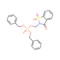 O=C1c2ccccc2S(=O)(=O)N1COP(=O)(OCc1ccccc1)OCc1ccccc1 ZINC000013602811