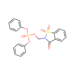 O=C1c2ccccc2S(=O)(=O)N1COP(=O)(Oc1ccccc1)Oc1ccccc1 ZINC000013602808