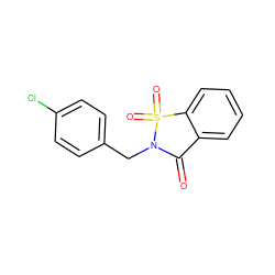 O=C1c2ccccc2S(=O)(=O)N1Cc1ccc(Cl)cc1 ZINC000000504427