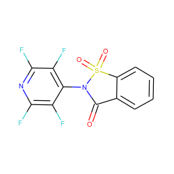 O=C1c2ccccc2S(=O)(=O)N1c1c(F)c(F)nc(F)c1F ZINC000000033357