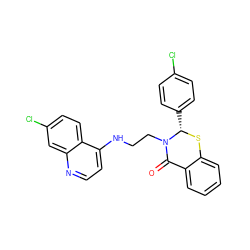 O=C1c2ccccc2S[C@@H](c2ccc(Cl)cc2)N1CCNc1ccnc2cc(Cl)ccc12 ZINC000035091116