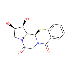 O=C1c2ccccc2S[C@@H]2[C@H]3[C@H](O)[C@H](O)CN3C(=O)CN12 ZINC000653729591