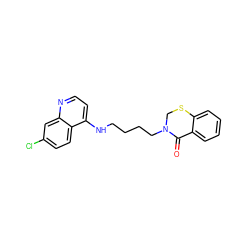 O=C1c2ccccc2SCN1CCCCNc1ccnc2cc(Cl)ccc12 ZINC000035091201