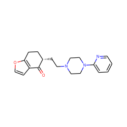 O=C1c2ccoc2CC[C@@H]1CCN1CCN(c2ccccn2)CC1 ZINC000013471709