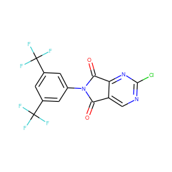 O=C1c2cnc(Cl)nc2C(=O)N1c1cc(C(F)(F)F)cc(C(F)(F)F)c1 ZINC000299820486