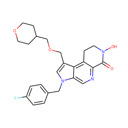 O=C1c2ncc3c(c(COCC4CCOCC4)cn3Cc3ccc(F)cc3)c2CCN1O ZINC000071329366