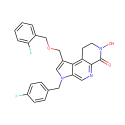 O=C1c2ncc3c(c(COCc4ccccc4F)cn3Cc3ccc(F)cc3)c2CCN1O ZINC000071319396