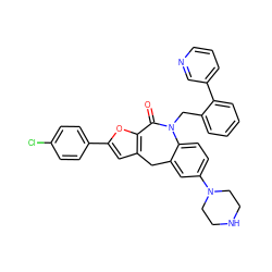 O=C1c2oc(-c3ccc(Cl)cc3)cc2Cc2cc(N3CCNCC3)ccc2N1Cc1ccccc1-c1cccnc1 ZINC000072314983